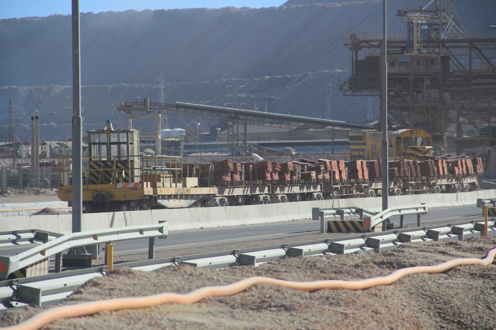 Transportation of copper bricks in the Chuquicatama mine